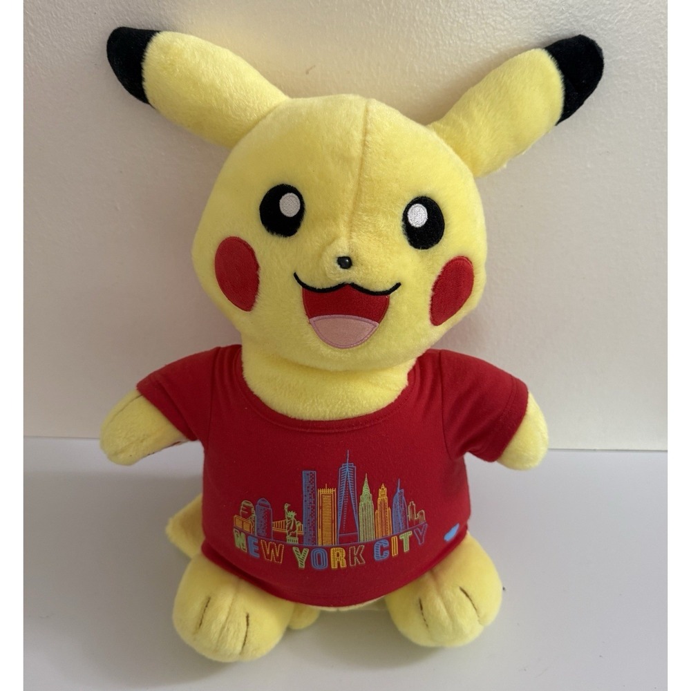 Pikachu Build-A-Bear 18" Pokemon Plush w/‎ NYC Shirt Mint